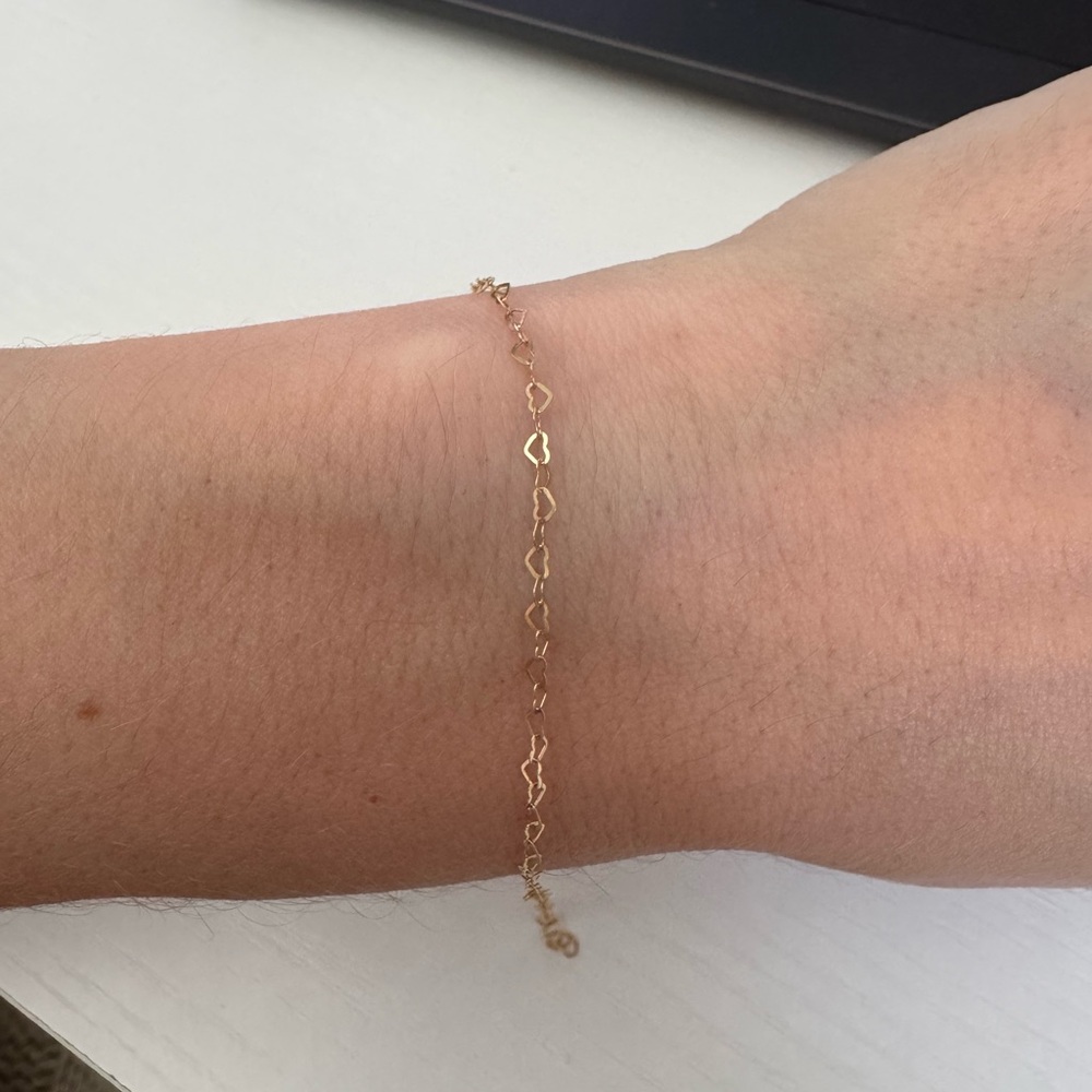 Catbird Tiny Hearts bracelet yellow gold